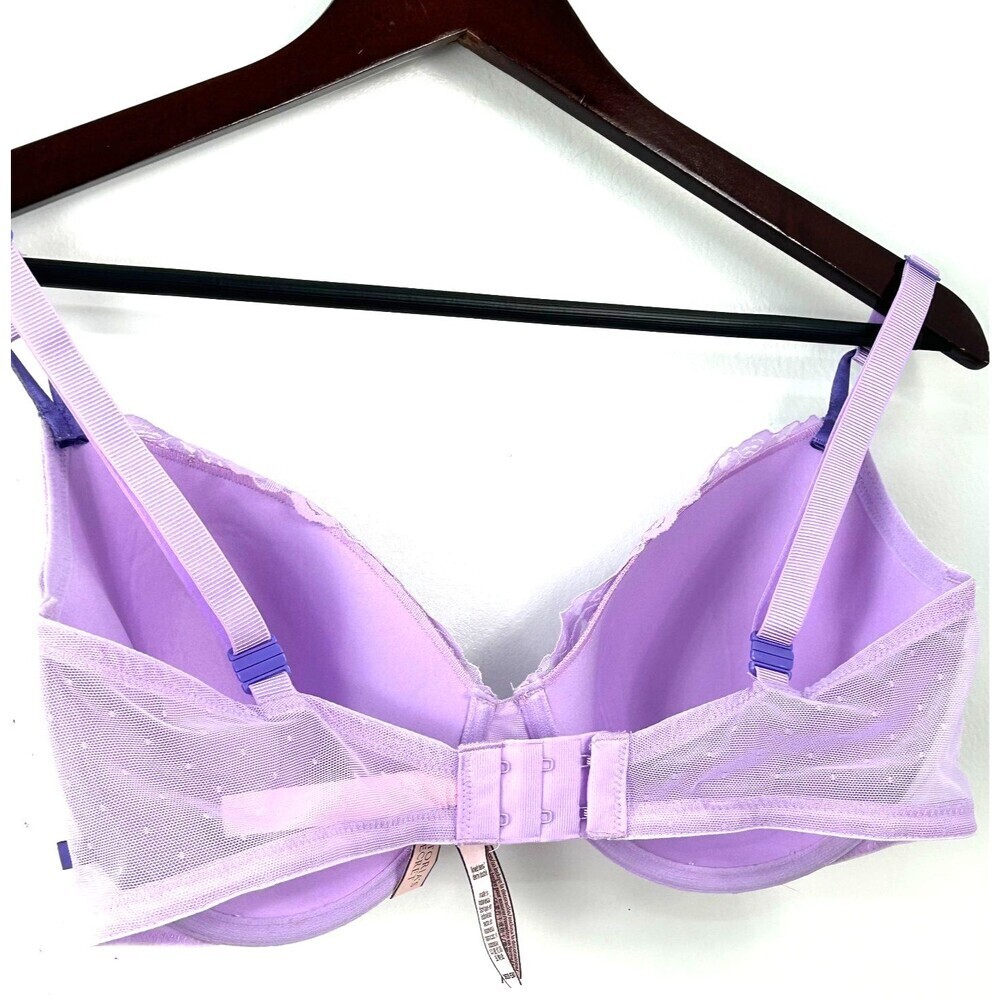 New Victorias Secret VS Womens Lined Demi Light Purple Lace Underwire Bra 36DD - Picture 6 of 10